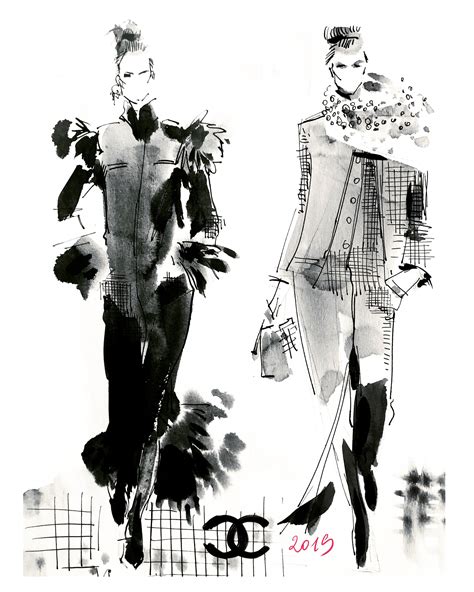 chanel watch sketch|Chanel fashion sketches.